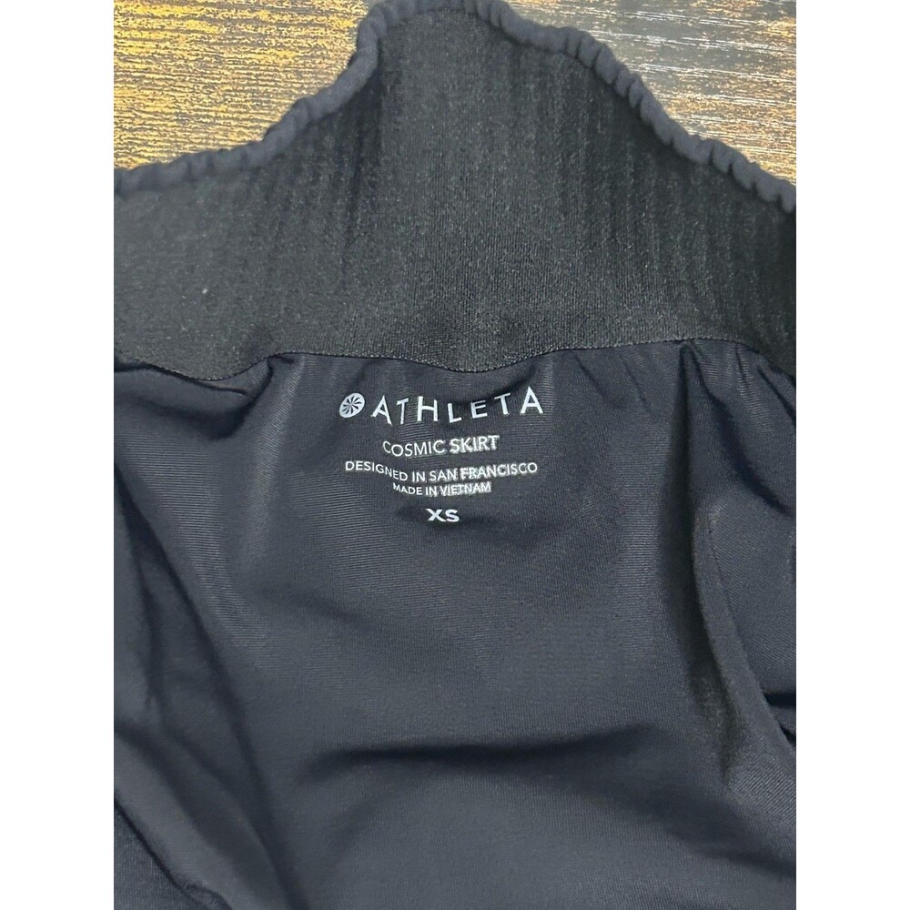 Athleta Womens Black Cosmic Elastic Waist Pull-On High Low A-Line Skirt Size XS - Picture 8 of 9